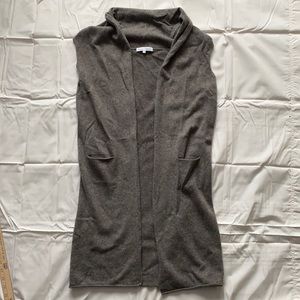 Women’s Blossom Cashmere Sleeveless Gray  Cardigan small